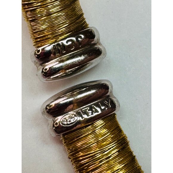 Estate JCM Italy Sterling Silver 925 Multi-Gold Wire Wrapped Cuff Bracelet 6.5” - Picture 5 of 9